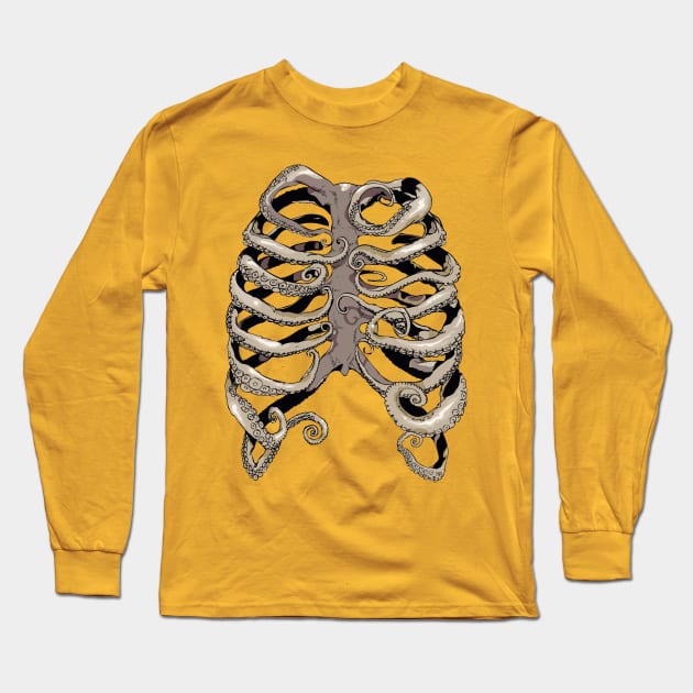 Your Rib Is an Octopus Long Sleeve T-Shirt by huebucket